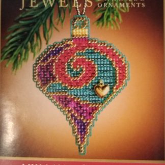 Mill Hill, Counted Glass Bead Cross Stitch Kit, Christmas Jewels, Garnet Spiral, Ornament, MH16-1304