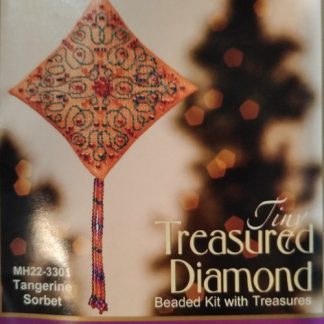 Mill Hill, Counted Glass Bead Cross Stitch Kit, Tiny Treasured Diamond, Tangerine Sorbet, Ornament, MH22-3301