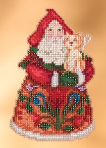 Jim Shore, Mill Hill, Beaded Cross Stitch Kit, Purrfect Christmas Santa, JS20-3101