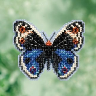 Mill Hill, Beaded Cross Stitch Kit, Blue Pansy Butterfly, MH181711