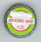 Beading Wire, 26 gauge, Pewter, 10 yds