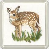 Heritage Crafts, Little Friends Cross-stitch Coaster Kit, Fawn