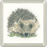 Heritage Crafts, Little Friends Cross-stitch Coaster Kit, Hedgehog