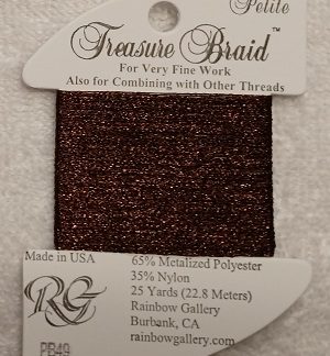Rainbow Gallery, Treasure Braid Petite, PB49, Brown