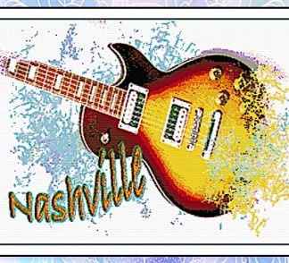 Ronnie Rowe Designs, Cross Stitch Kit, Music in America, Guitar, RRMUG1