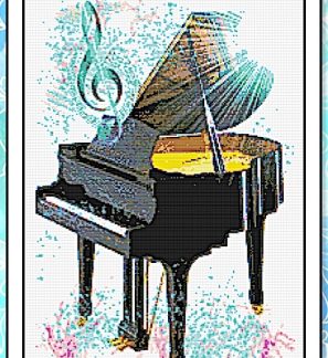 Ronnie Rowe Designs, Cross Stitch Kit, Music in America, Piano, RRMUP1