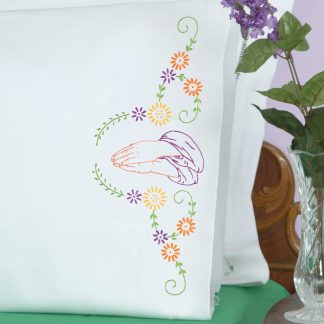 Jack Dempsey Needle Art, Stamped Embroidery, Perle Edge Pillowcase, Praying Hands, 1600205