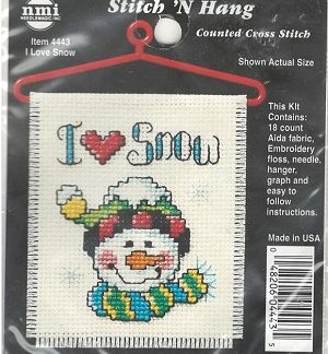 NMI, I Love Snow, Counted Cross Stitch Kit with Hanger