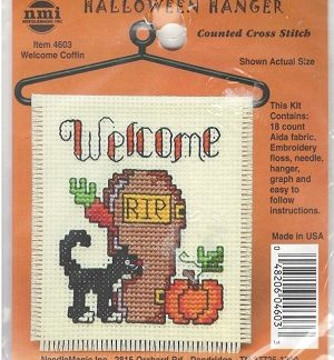 NMI, Welcome Coffin, 4603, Counted Cross Stitch Kit, Halloween Hanger