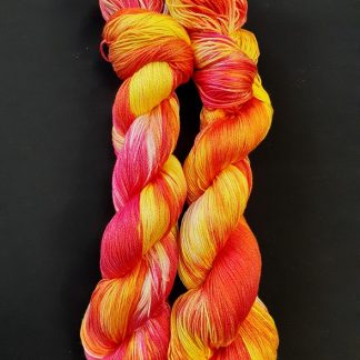 Copper Centaur Studios, Hand-dyed Yarn, Pima Cotton, 4-ply Fingering, 100 g, Hibiscus