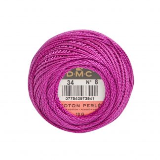 DMC, Pearl Cotton Thread Balls, Size 8, 034 Dark Fuchsia