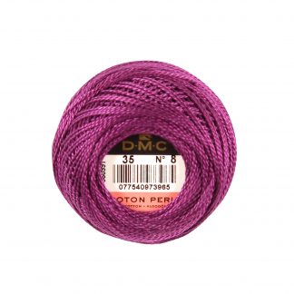 DMC, Pearl Cotton Thread Balls, Size 8, 035 Very Dark Fuchsia