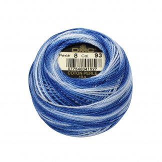 DMC, Pearl Cotton Thread Balls, Size 8, 093 Variegated Medium Blue