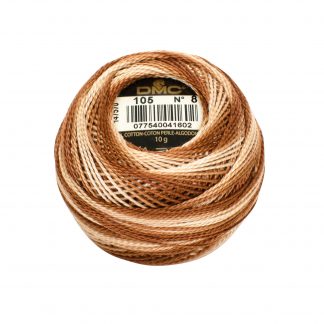 DMC, Pearl Cotton Thread Balls, Size 8, 105 Variegated Tan/Brown