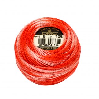 DMC, Pearl Cotton Thread Balls, Size 8, 106 Variegated Coral