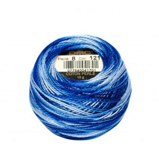 DMC, Pearl Cotton Thread Balls, Size 8, 121 Variegated Delft Blue