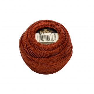 DMC, Pearl Cotton Thread Balls, Size 8, 918 Dark Red Copper