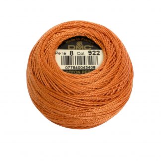 DMC, Pearl Cotton Thread Balls, Size 8, 922 Light Copper