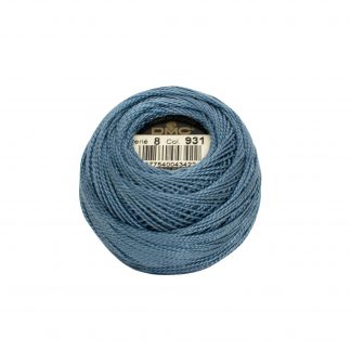 DMC, Pearl Cotton Thread Balls, Size 8, 931 Medium Antique Blue