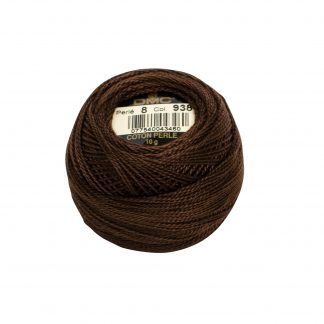 DMC, Pearl Cotton Thread Balls, Size 8, 938 Ultra Dark Coffee Brown