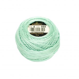 DMC, Pearl Cotton Thread Balls, Size 8, 955 Light Nile Green