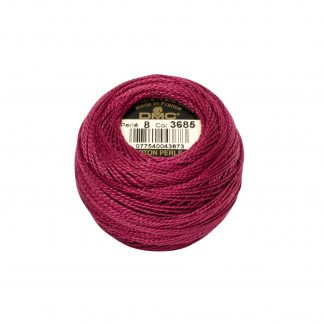 DMC, Pearl Cotton Thread Balls, Size 8, 3685 Very Dark Mauve