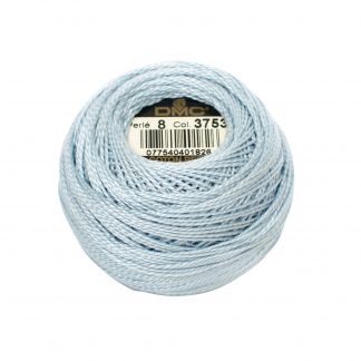 DMC, Pearl Cotton Thread Balls, Size 8, 3753 Ultra Very Light Antique Blue