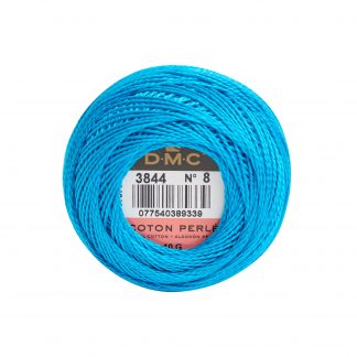 DMC, Pearl Cotton Thread Balls, Size 8, 3844 Dark Bright Turquoise