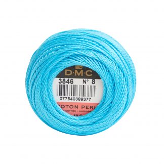 DMC, Pearl Cotton Thread Balls, Size 8, 3846 Light Bright Turquoise
