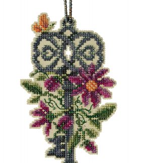 Mill Hill, Counted Glass Bead Cross Stitch Kit, Antique Keys Trilogy, Spring Key, MH19-2111