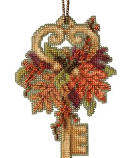Mill Hill, Counted Glass Bead Cross Stitch Kit, Antique Keys Trilogy, Autumn Key, MH19-2112