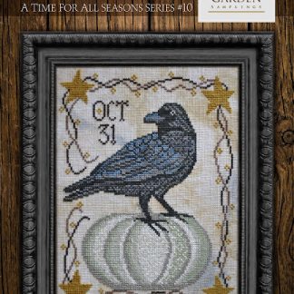 Cottage Garden Samplings, Counted Cross Stitch Pattern, Oct 31 (Crow Raven and Pumpkin): A Time for All Seasons, Series No. 10