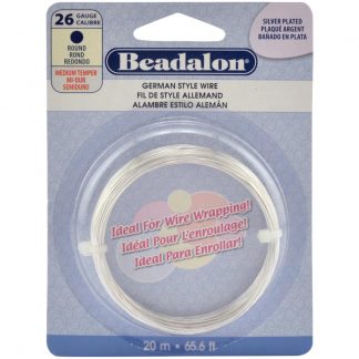 Beadalon, German Style Wire, Silver, 26 gauge, 20 m, 180B-026