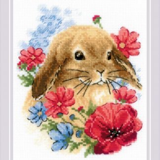 Riolis, Cross Stitch Kit, Bunny in Flowers, RL1986