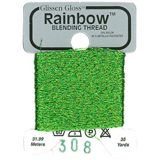 Glissen Gloss, Rainbow Blending Thread, 308, Lime Green