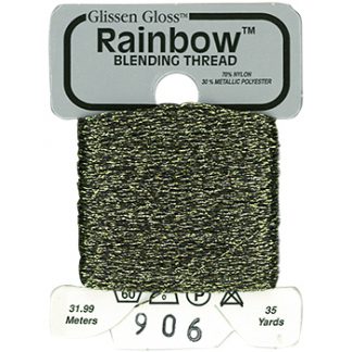 Glissen Gloss, Rainbow Blending Thread, 906, Black Silver Gold