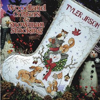 Stoney Creek, Cross Stitch Pattern, Leaflet 476, Woodland Critters and Snowman Stocking