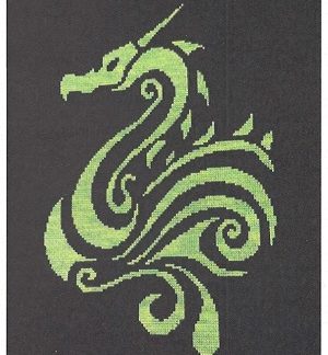 White Willow Stitching, Cross Stitch Pattern, Tribal Dragon 2, 000-358