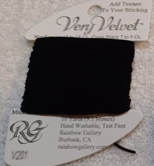 Rainbow Gallery, Very Velvet Thread, V201, Black