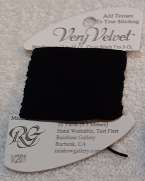 Rainbow Gallery, Very Velvet Thread, V201, Black