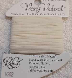 Rainbow Gallery, Very Velvet Thread, V202, White
