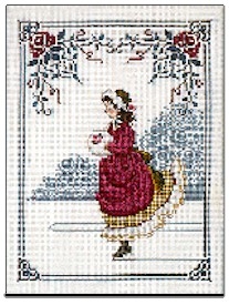 Lavender and Lace, Cross Stitch Pattern, Winter Rose, LL2