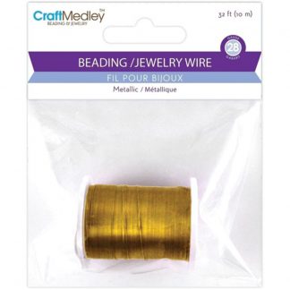 MultiCraft Imports, Craft Medley, Beading and Jewelry Wire, Gold, 28 gauge, 32 feet