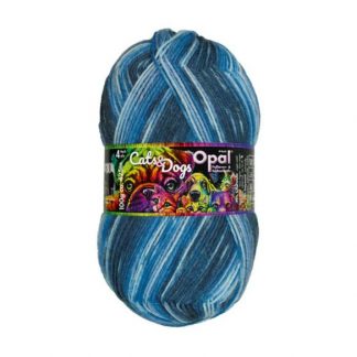 Opal 4-Ply Sock Yarn, Cats and Dogs, 11232, Wuscheliger Stockchenholer (Cuddly Stick Holder), Blue