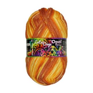 Opal 4-Ply Sock Yarn, Cats and Dogs, 11233, Divenhafte Knuddelkatze (Divinely Cuddly Cat), Yellow