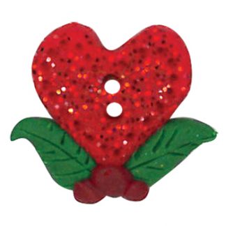 Stoney Creek, Buttons, Glitter Heart and Holly, Small Medium, SB597SM