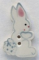 Mill Hill, Handmade Buttons, 86194, White Tailed Rabbit, Right Facing (Discontinued 8/30/23)