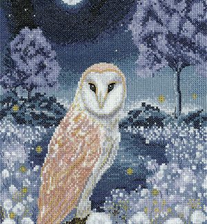 Heritage Crafts, Cross Stitch Pattern, Into the Night (Barn Owl), 1669