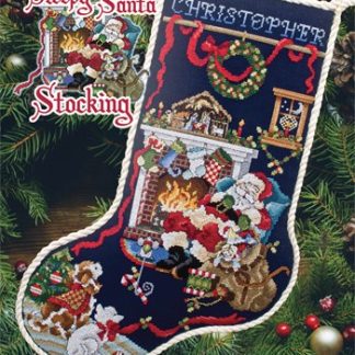Stoney Creek, Cross Stitch Pattern, Leaflet 589, Sleepy Santa Stocking