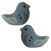 Stoney Creek, Buttons, Bluebirds, Slate Blue, Opposite Facing, Set of 2, SB161-PAIR